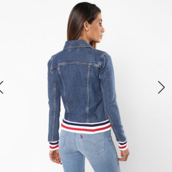 🔥🔥🔥NEW Levi's Original Rib Trim Trucker Denim Jacket - Picture 5 of 7